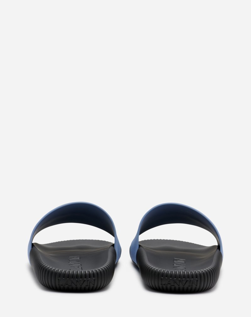 Lanvin Arpège Embroidered Slides Badtofflor Herr Blå | XF66-1696M2