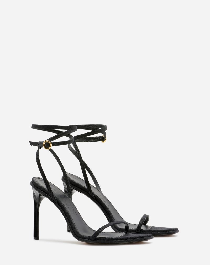 Lanvin Arpège Grosgrain Sandals Sandaler Dam Svarta | EL72-9242G6