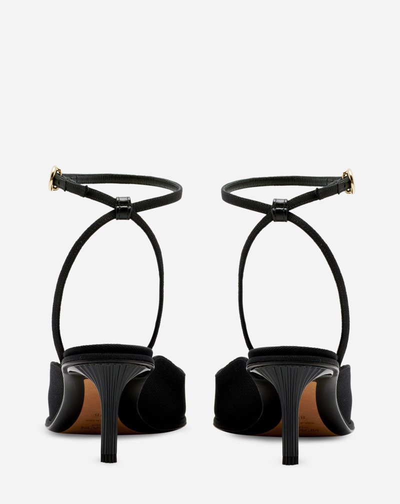 Lanvin Arpège Grosgrain Sling Back Mule Mules Dam Svarta | HO97-9577F9