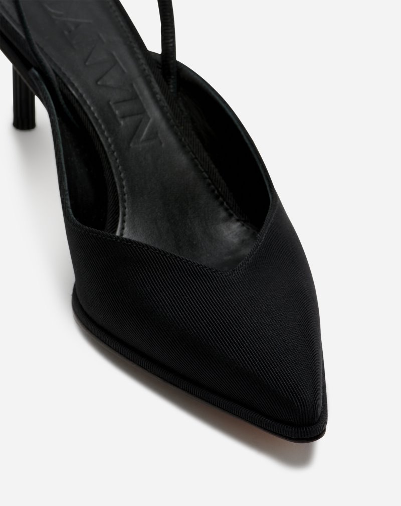 Lanvin Arpège Grosgrain Sling Back Mule Mules Dam Svarta | HO97-9577F9