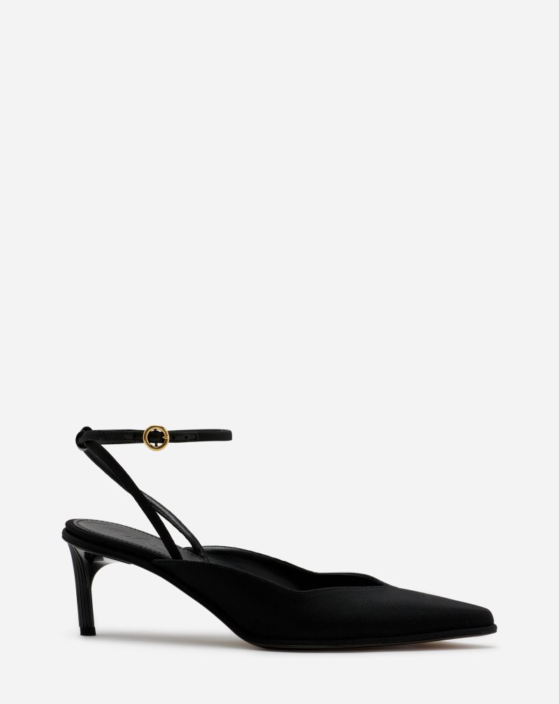 Lanvin Arpège Grosgrain Sling Back Mule Mules Dam Svarta | HO97-9577F9