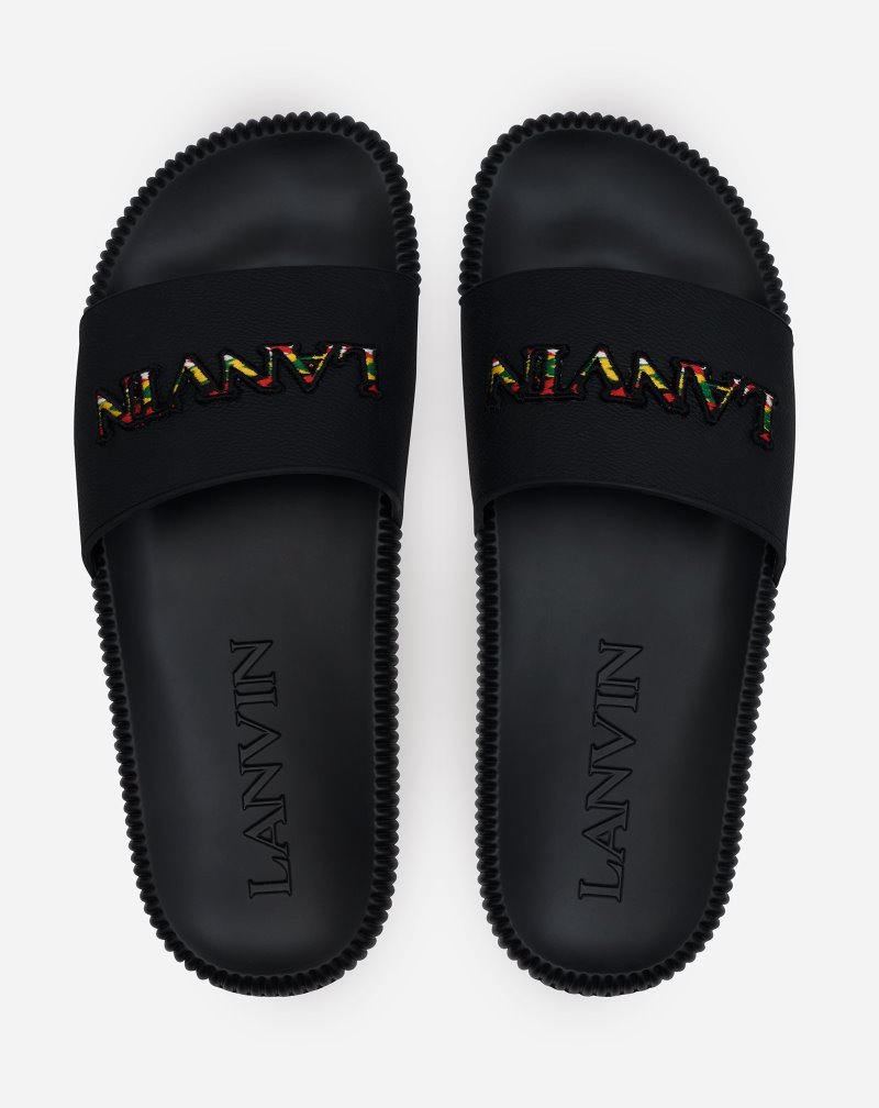 Lanvin Arpège Slides Badtofflor Herr Svarta | ML02-0222L3