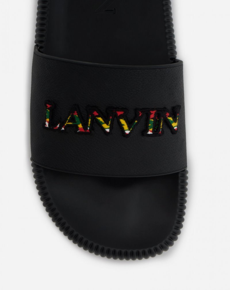 Lanvin Arpège Slides Badtofflor Herr Svarta | ML02-0222L3