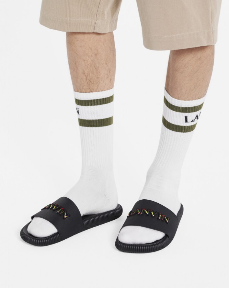 Lanvin Arpège Slides Badtofflor Herr Svarta | ML02-0222L3