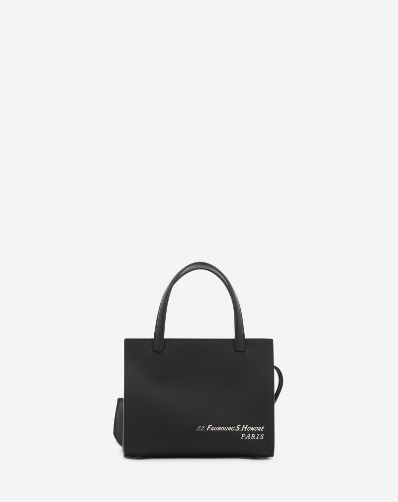 Lanvin Bogey Nano Leather Day Bag Väskor Dam Svarta Vita | BR88-7088E0