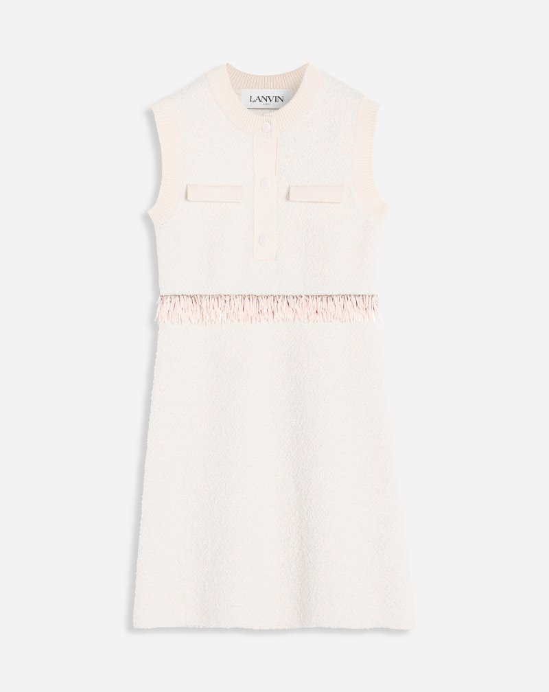 Lanvin Bouclé Knit Dress Klänning Dam Rosa | BI48-6388X7