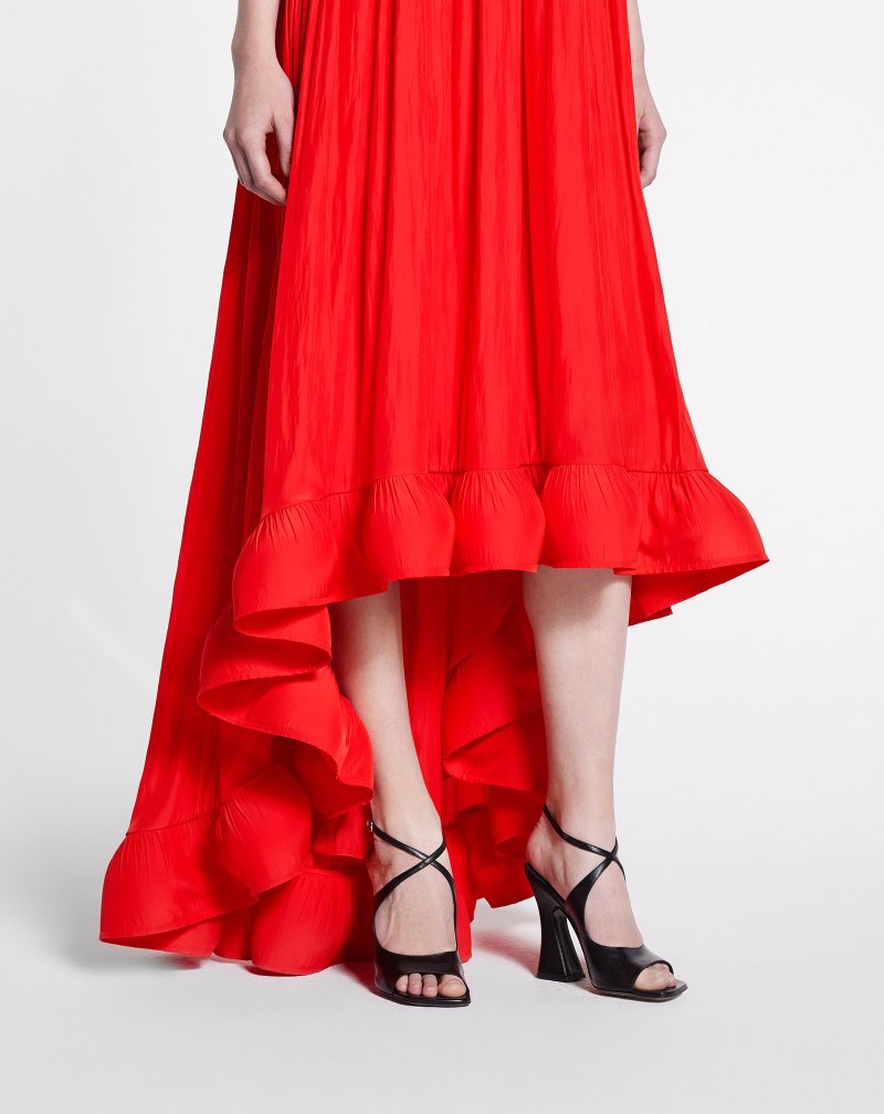 Lanvin Bustier Charmeuse Tribute Dress Klänning Dam Röda | ZD37-7477X2