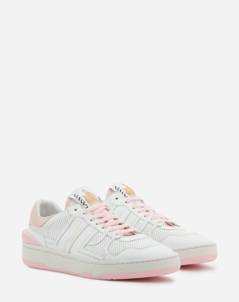 Lanvin Calfskin Clay Sneakers Sneakers Dam Vita | ED97-0697Q9