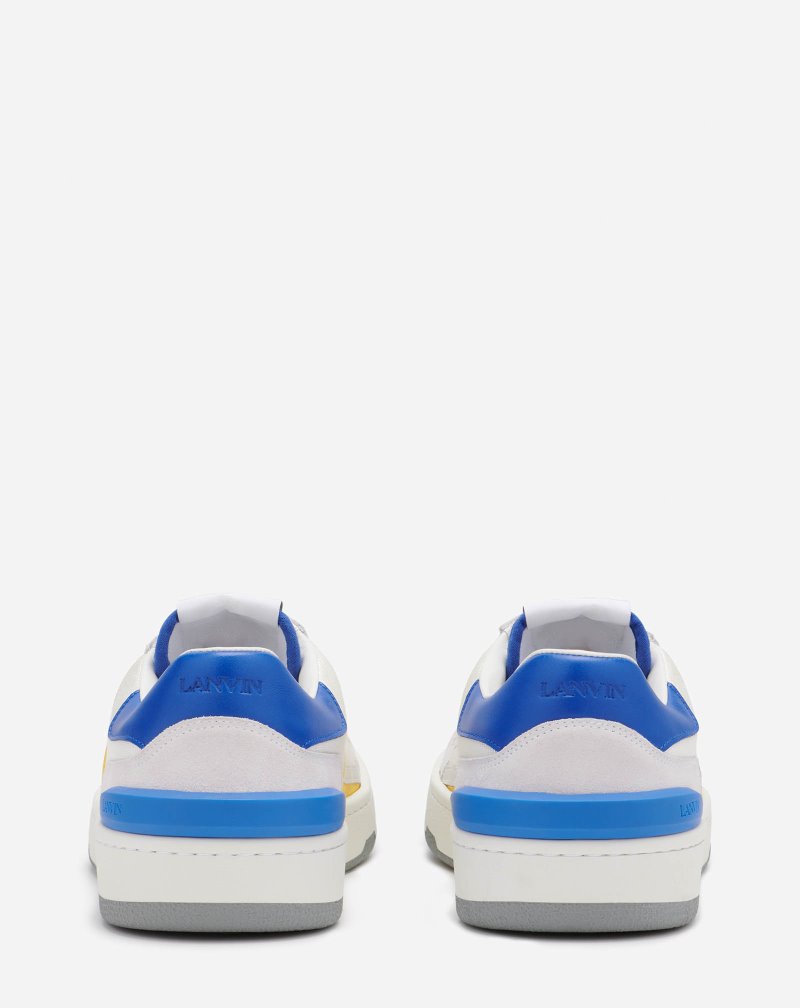 Lanvin Calfskin Clay Sneakers Sneakers Herr Blå Gula | LZ55-8775U2
