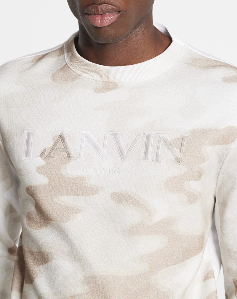 Lanvin Camouflage Printed Sweatshirt Tröjor Herr Beige | JY09-5999A1