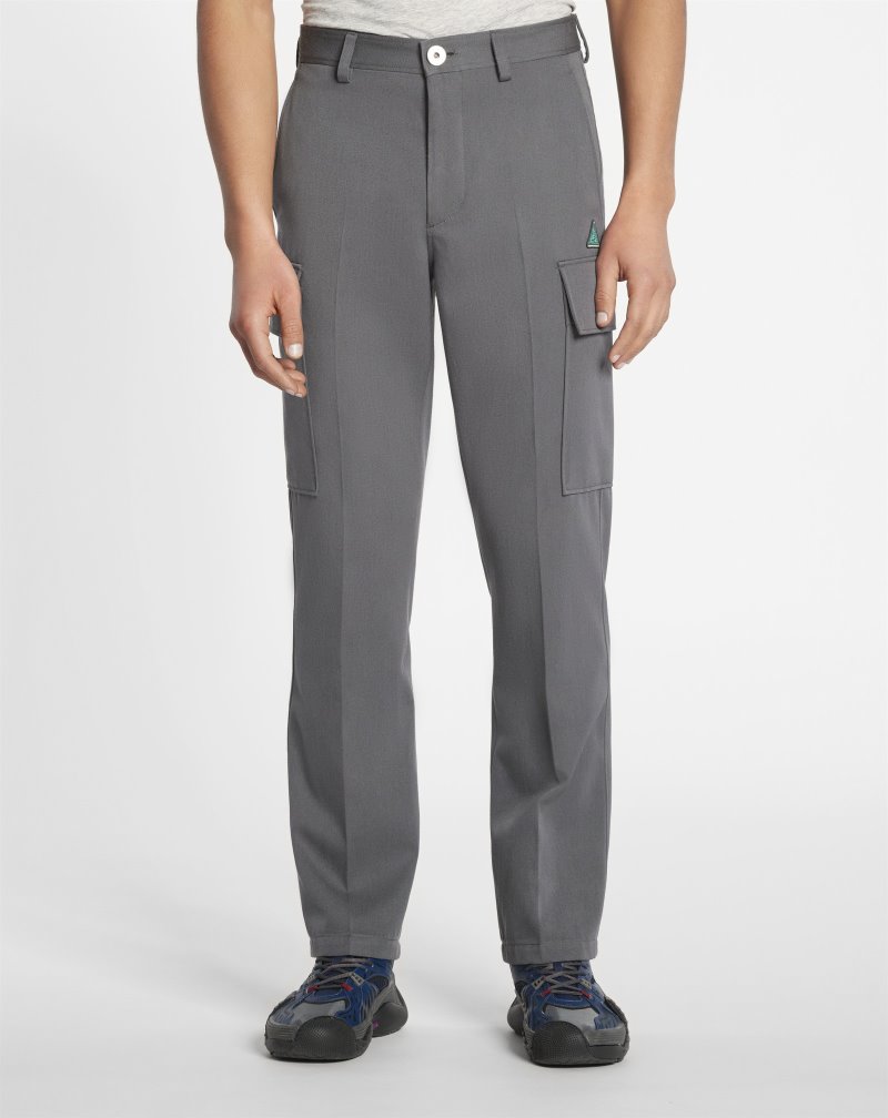 Lanvin Cargo Pants With Embroidered Lanvin Triangle Logo Byxor Herr Grå | FW68-5668U1