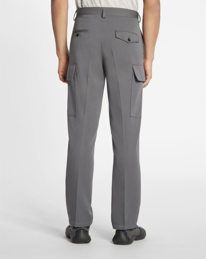 Lanvin Cargo Pants With Embroidered Lanvin Triangle Logo Byxor Herr Grå | FW68-5668U1