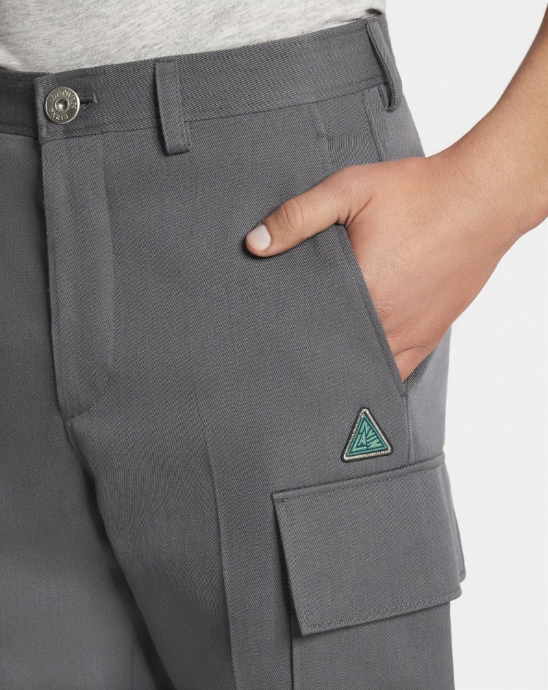 Lanvin Cargo Pants With Embroidered Lanvin Triangle Logo Byxor Herr Grå | FW68-5668U1