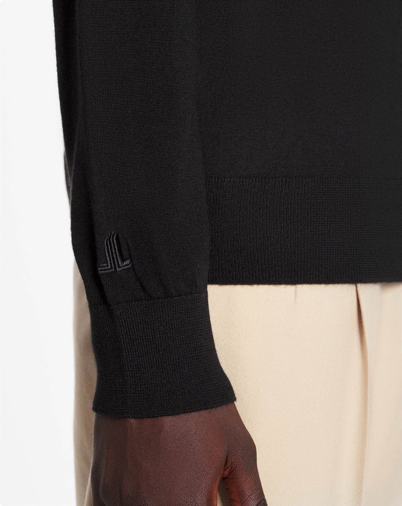 Lanvin Cashmere Round Neck Sweater Tröjor Herr Svarta | OQ54-5874T6