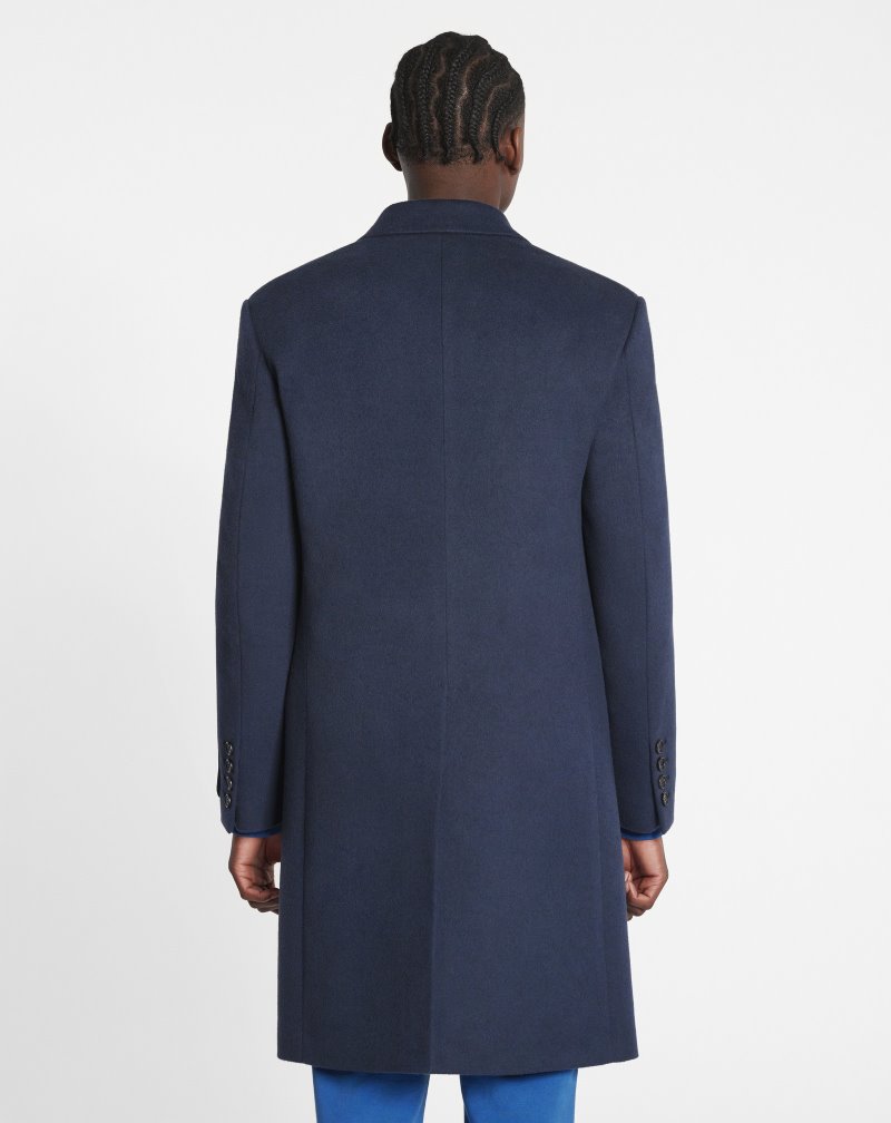 Lanvin Classic Coat With Signature Lanvin Patch Rockar Herr Blå | FX77-8047E1