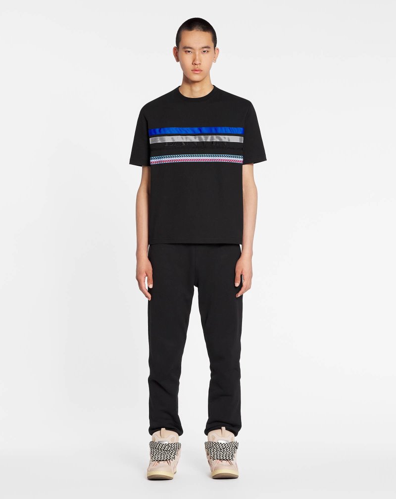 Lanvin Classic Curb T Shirts T-shirt Herr Svarta | KT41-2001Q2