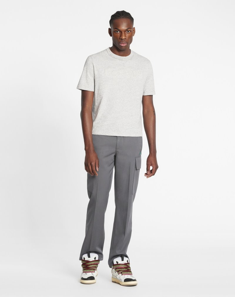 Lanvin Classic Lanvin Embossed T Shirts T-shirt Herr Grå | GN20-7090B8