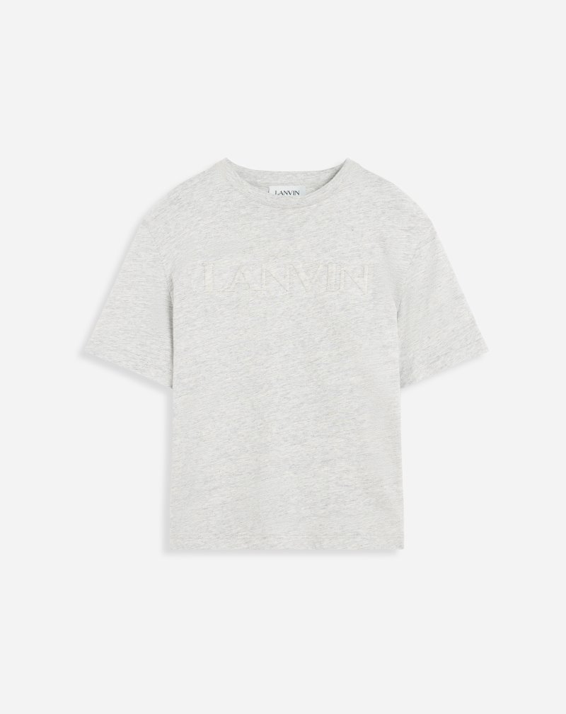 Lanvin Classic Lanvin Embossed T Shirts T-shirt Herr Grå | GN20-7090B8
