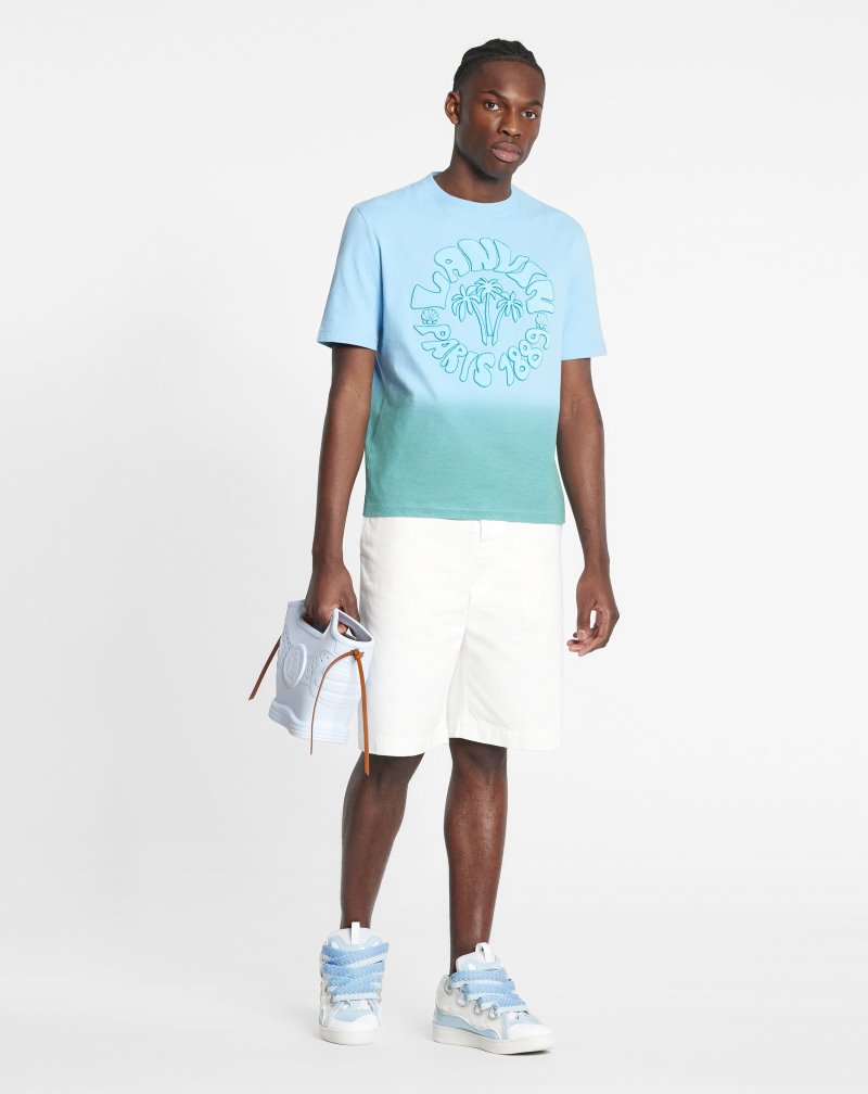Lanvin Classic Lanvin Wave T Shirts T-shirt Herr Gröna | AM52-3572U5