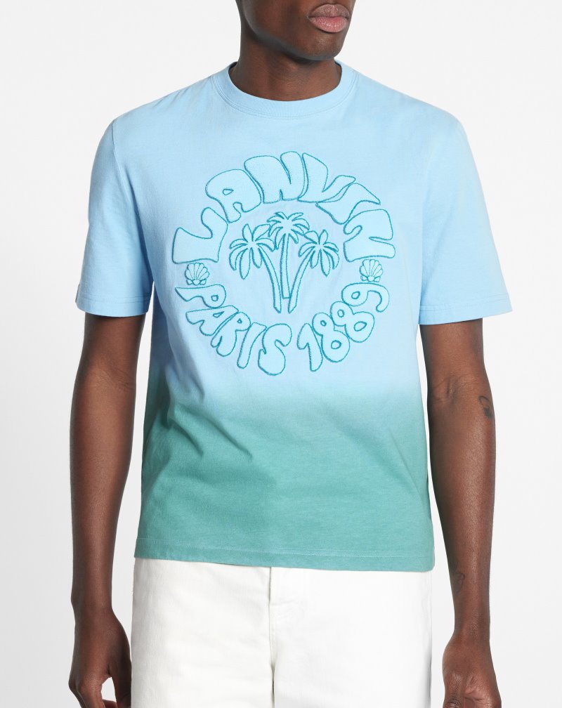 Lanvin Classic Lanvin Wave T Shirts T-shirt Herr Gröna | AM52-3572U5