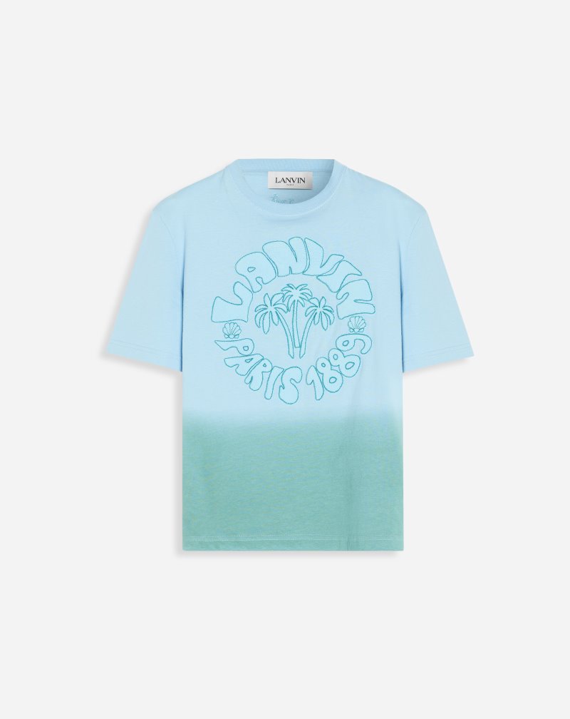 Lanvin Classic Lanvin Wave T Shirts T-shirt Herr Gröna | AM52-3572U5