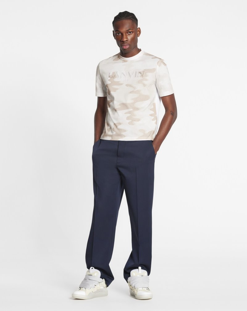 Lanvin Classic T Shirts With Camouflage Print T-shirt Herr Beige | DK40-6630E2