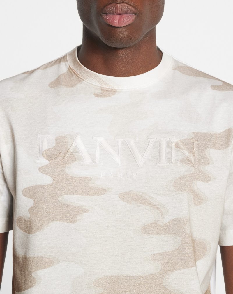 Lanvin Classic T Shirts With Camouflage Print T-shirt Herr Beige | DK40-6630E2