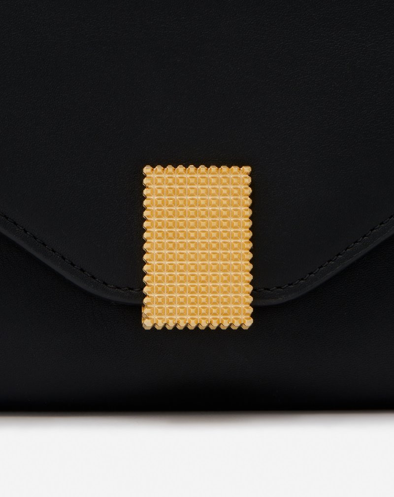 Lanvin Concerto Leather Clutch Clutch Dam Svarta | OZ85-3165R5