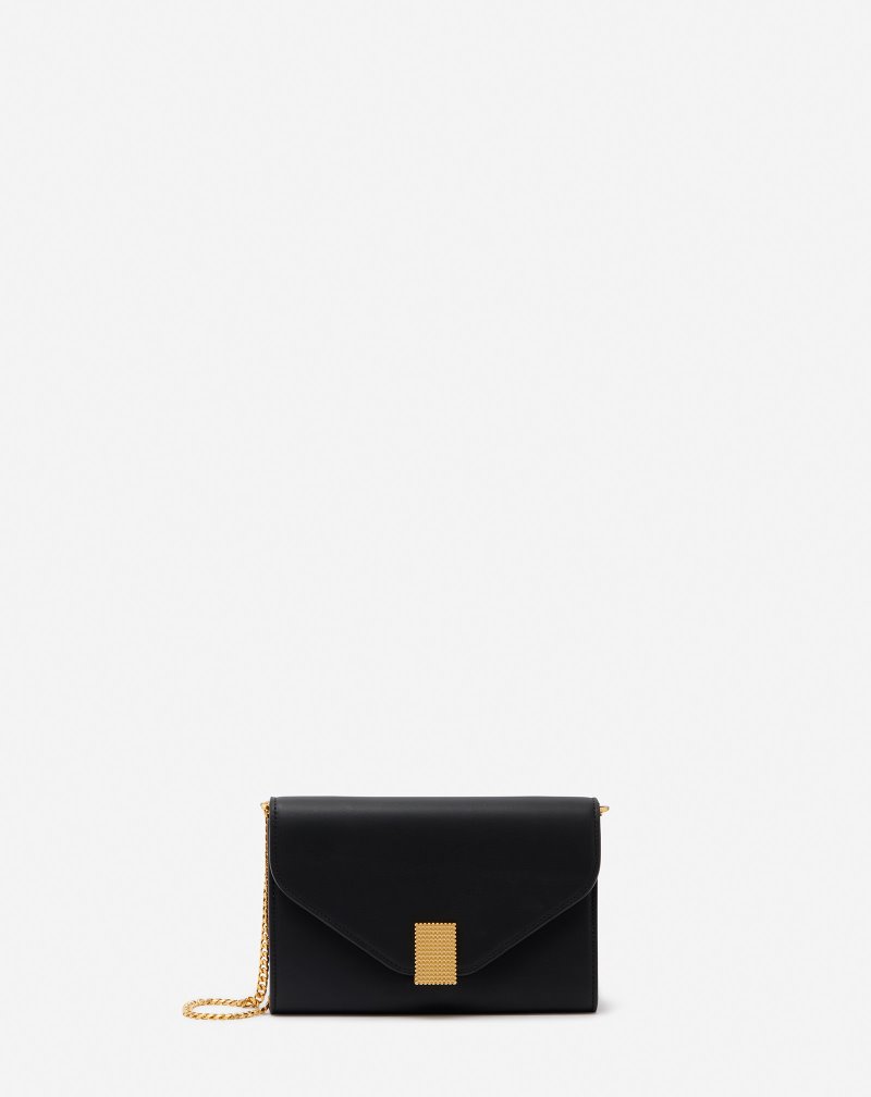 Lanvin Concerto Leather Clutch Clutch Dam Svarta | OZ85-3165R5