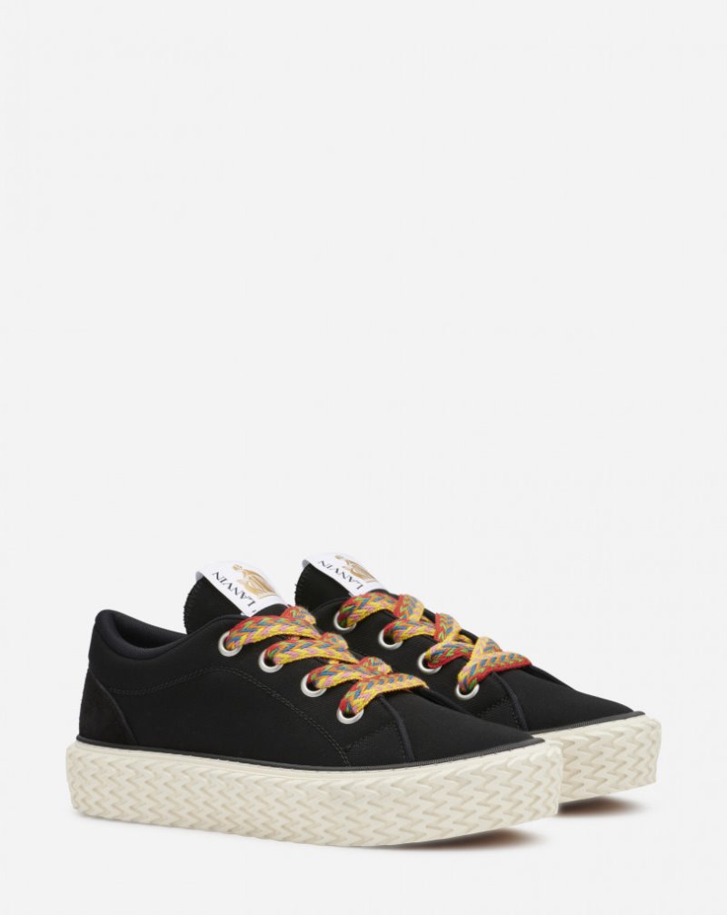 Lanvin Cotton Canvas Curbies Sneakers Sneakers Dam Svarta | FW64-5744U5