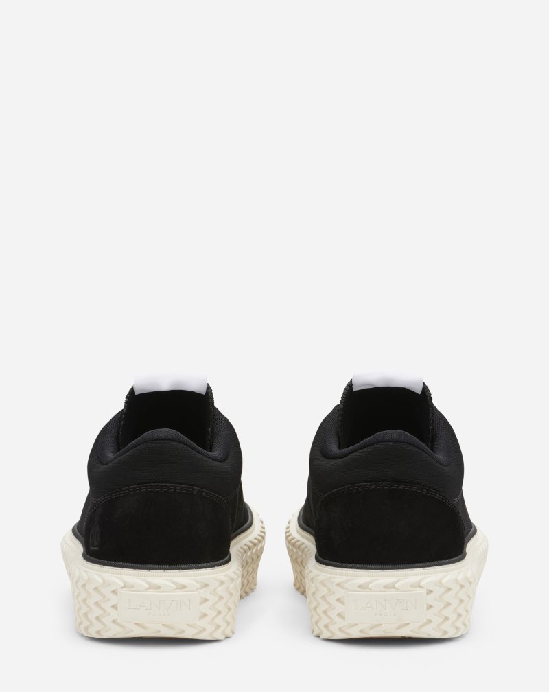 Lanvin Cotton Canvas Curbies Sneakers Sneakers Herr Svarta | UT68-6588Z4