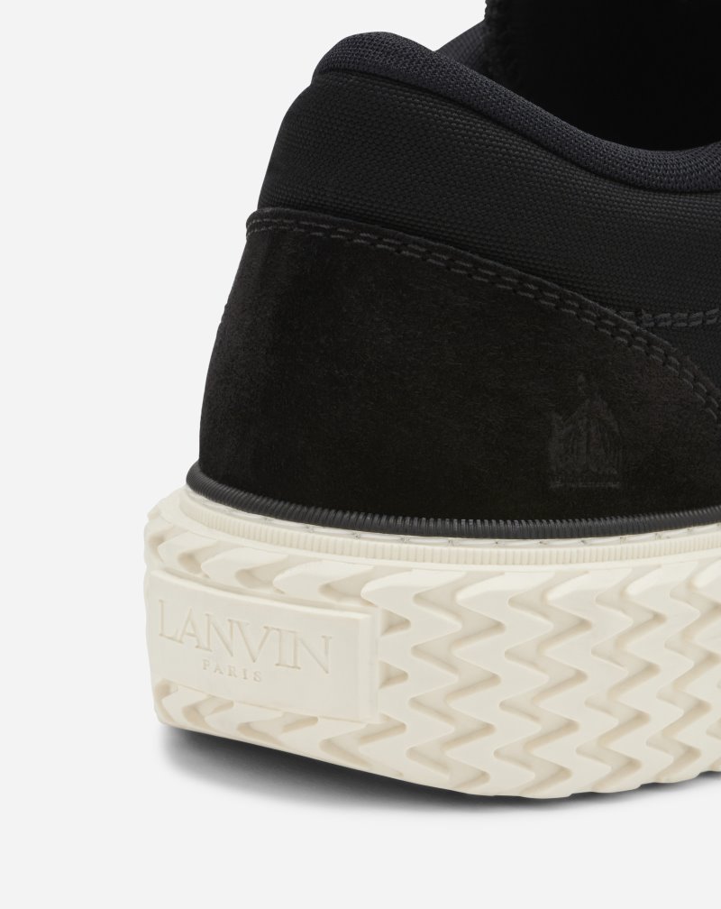 Lanvin Cotton Canvas Curbies Sneakers Sneakers Herr Svarta | UT68-6588Z4
