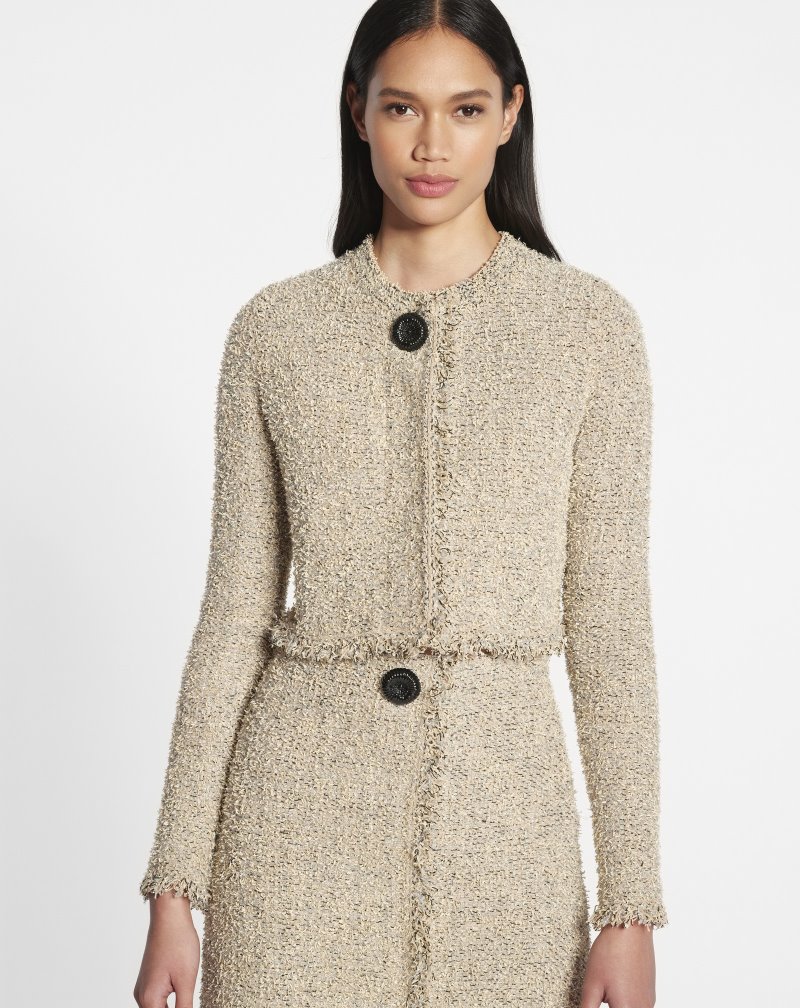 Lanvin Cropped Cardigan Kofta Dam Beige | IH92-8752N0