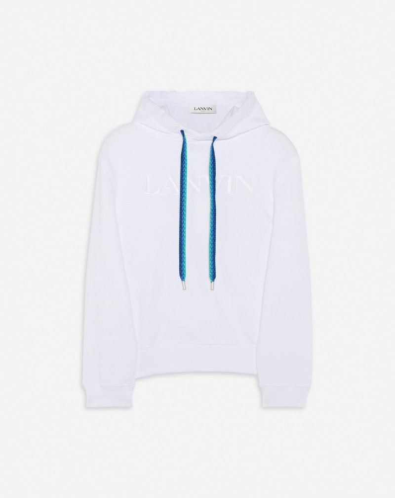 Lanvin Curb Hooded Sweater Tröjor Dam Vita | OF52-6232X2