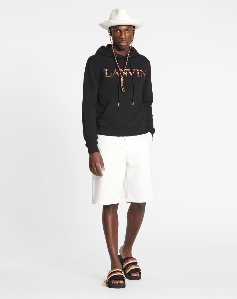 Lanvin Curb Hoodie Hoodie Herr Svarta | ZX76-5536B0