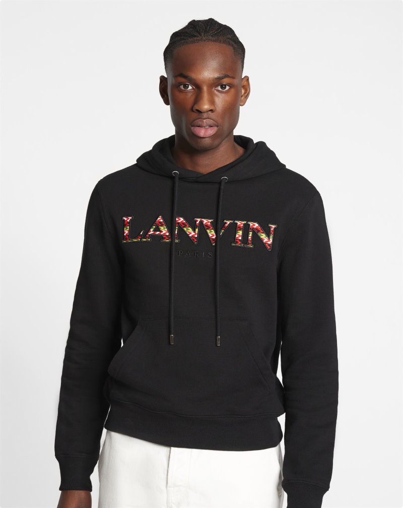 Lanvin Curb Hoodie Hoodie Herr Svarta | ZX76-5536B0