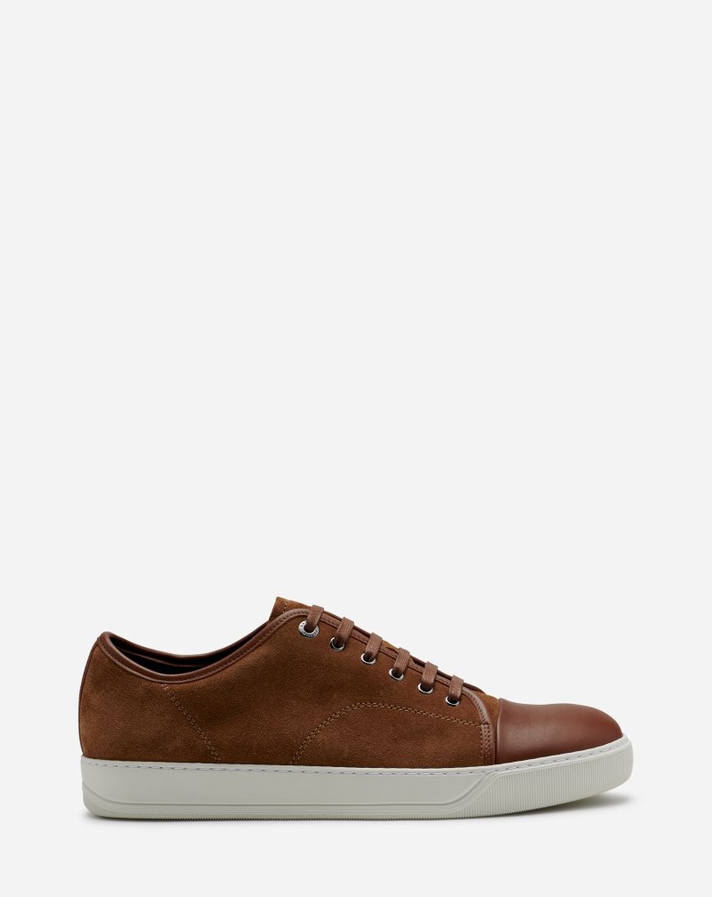Lanvin Dbb1 Leather And Suede Sneakers Sneakers Herr Grå | VY81-1511I7