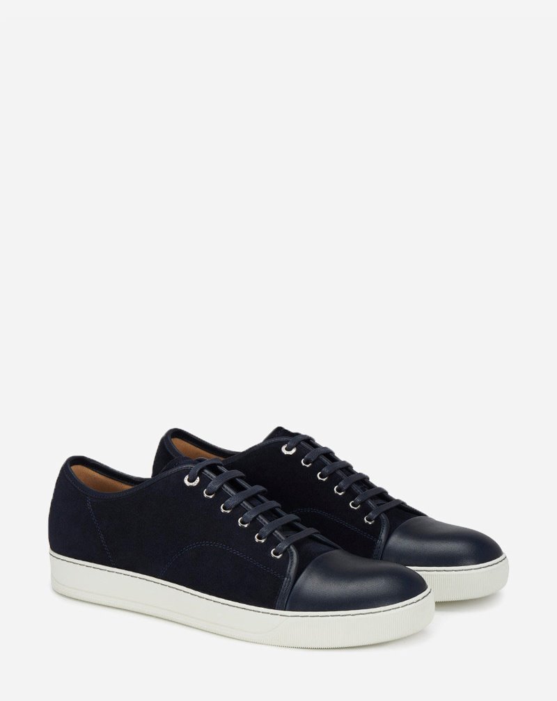 Lanvin Dbb1 Suede And Leather Sneakers Sneakers Herr Svarta | TG87-0257M6