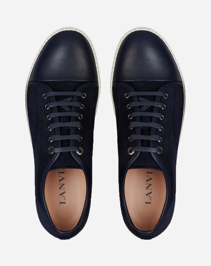 Lanvin Dbb1 Suede And Leather Sneakers Sneakers Herr Svarta | TG87-0257M6