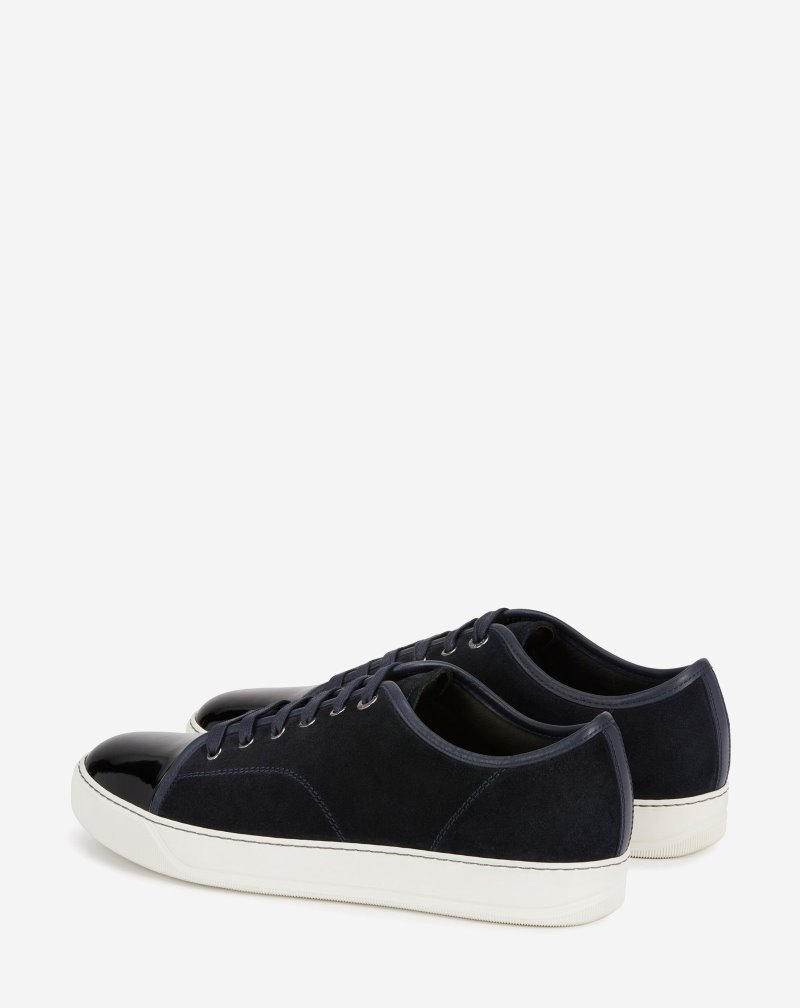 Lanvin Dbb1 Suede And Patent Leather Sneakers Sneakers Herr Svarta | QJ11-5991K5
