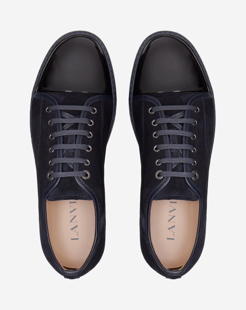 Lanvin Dbb1 Suede And Patent Leather Sneakers Sneakers Herr Svarta | QJ11-5991K5