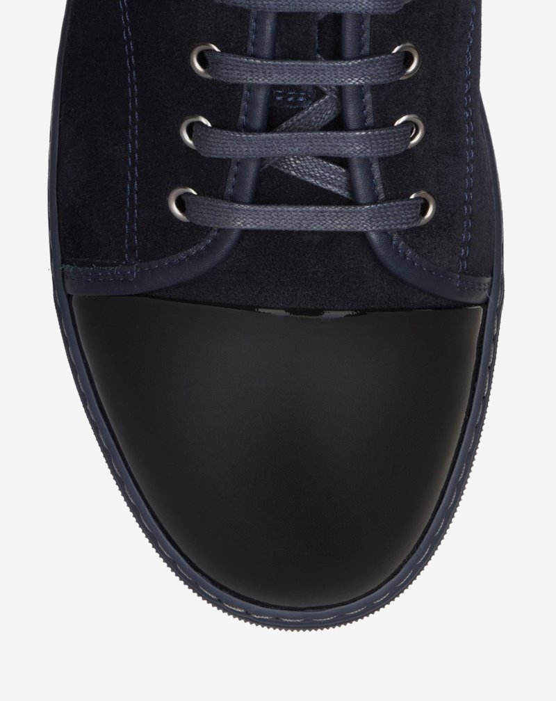Lanvin Dbb1 Suede And Patent Leather Sneakers Sneakers Herr Svarta | QJ11-5991K5
