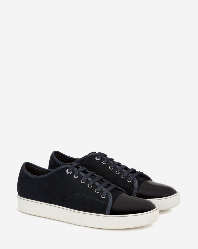 Lanvin Dbb1 Suede And Patent Leather Sneakers Sneakers Herr Svarta | QJ11-5991K5