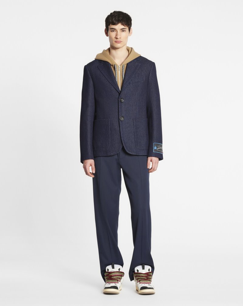 Lanvin Denim Jacket With Large Buttons Jackor Herr Blå | EW27-6737C0