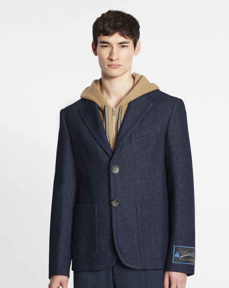 Lanvin Denim Jacket With Large Buttons Jackor Herr Blå | EW27-6737C0