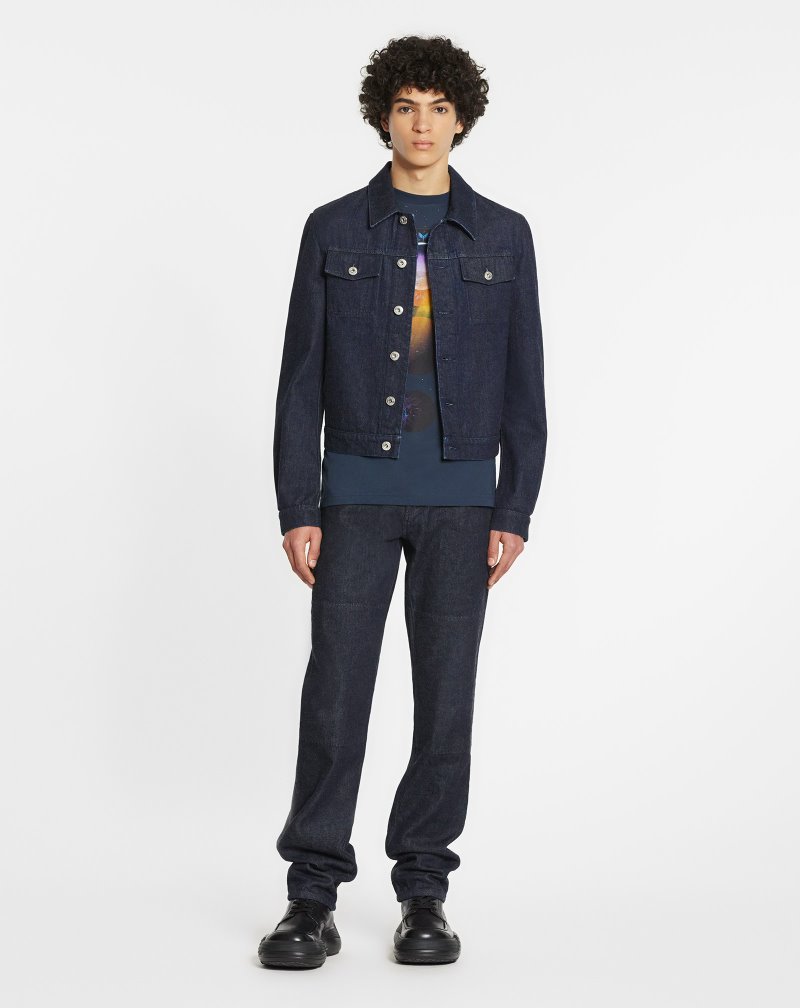 Lanvin Denim Jacket With Sci-fi Print Jackor Herr Marinblå Blå | DC81-2201K6