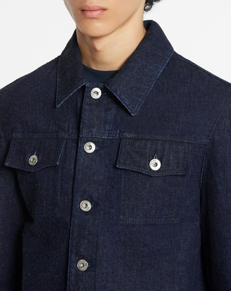 Lanvin Denim Jacket With Sci-fi Print Jackor Herr Marinblå Blå | DC81-2201K6
