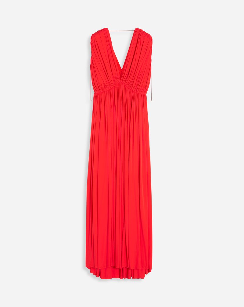 Lanvin Draped Maxi Dress Klänning Dam Röda | KZ21-3951K3
