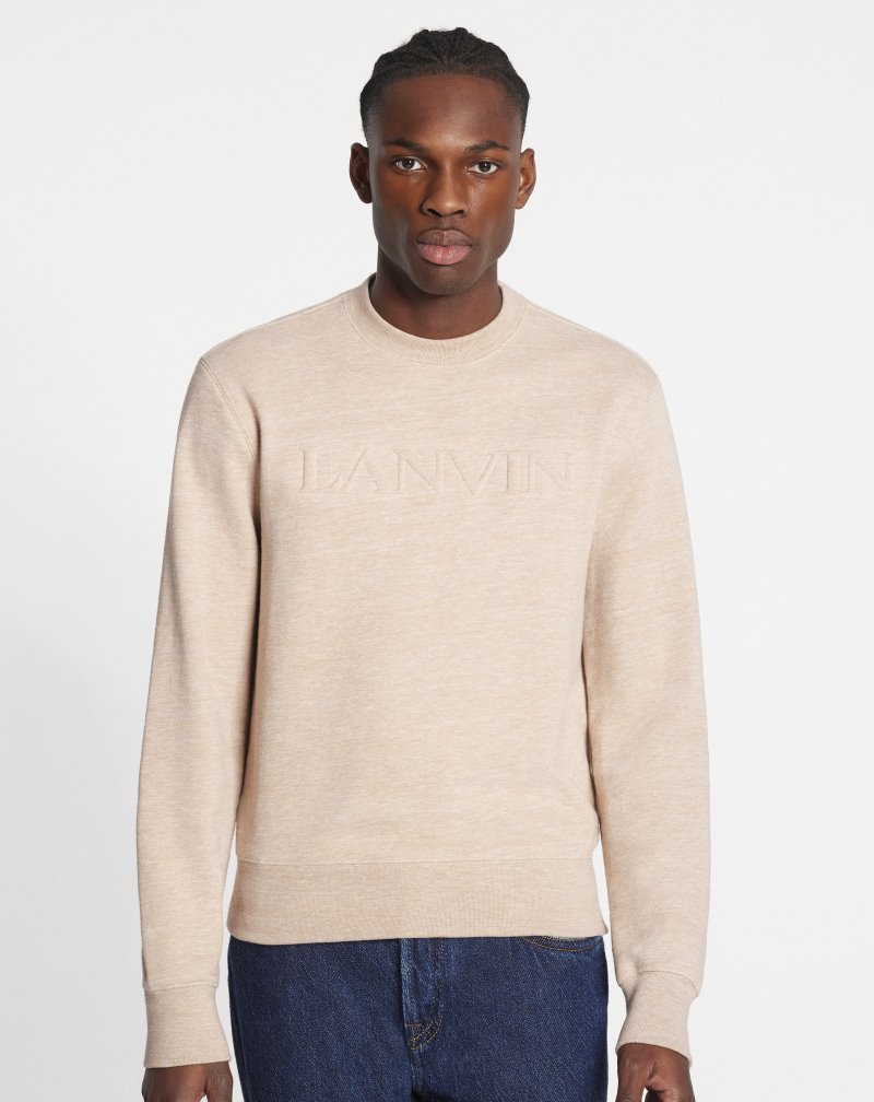 Lanvin Embossed Sweatshirt Tröjor Herr Beige | ZP29-7039Z2