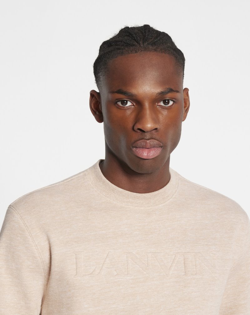 Lanvin Embossed Sweatshirt Tröjor Herr Beige | ZP29-7039Z2